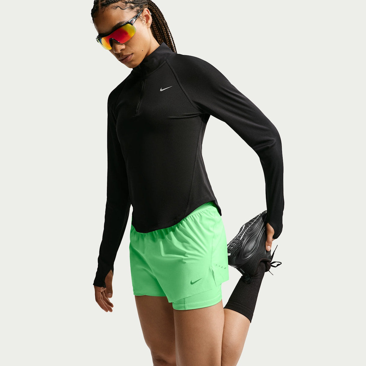NIKE Dri-FIT Mid-Rise 2-in-1 Running Shorts Womens APPAREL - Womens Shorts