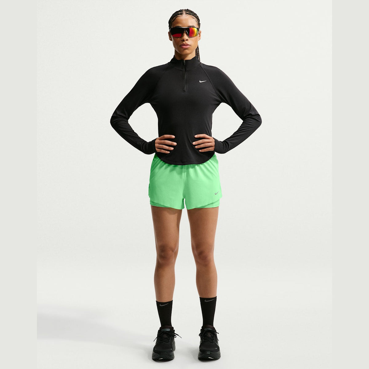 NIKE Dri-FIT Mid-Rise 2-in-1 Running Shorts Womens APPAREL - Womens Shorts