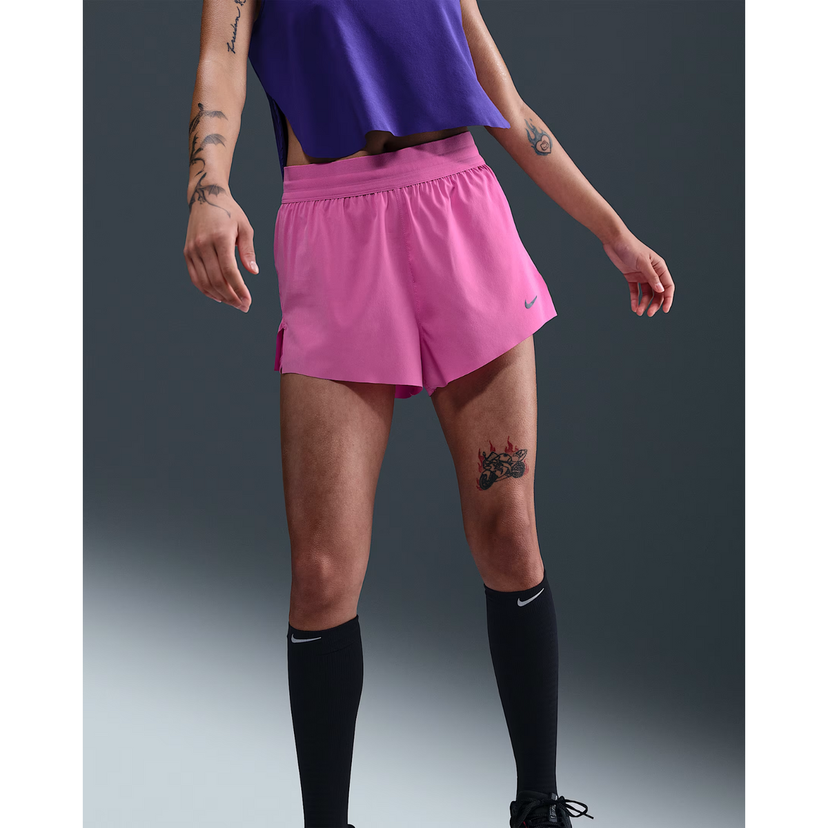 NIKE Dri-FIT Mid-Rise 2-in-1 Running Shorts Womens APPAREL - Womens Shorts