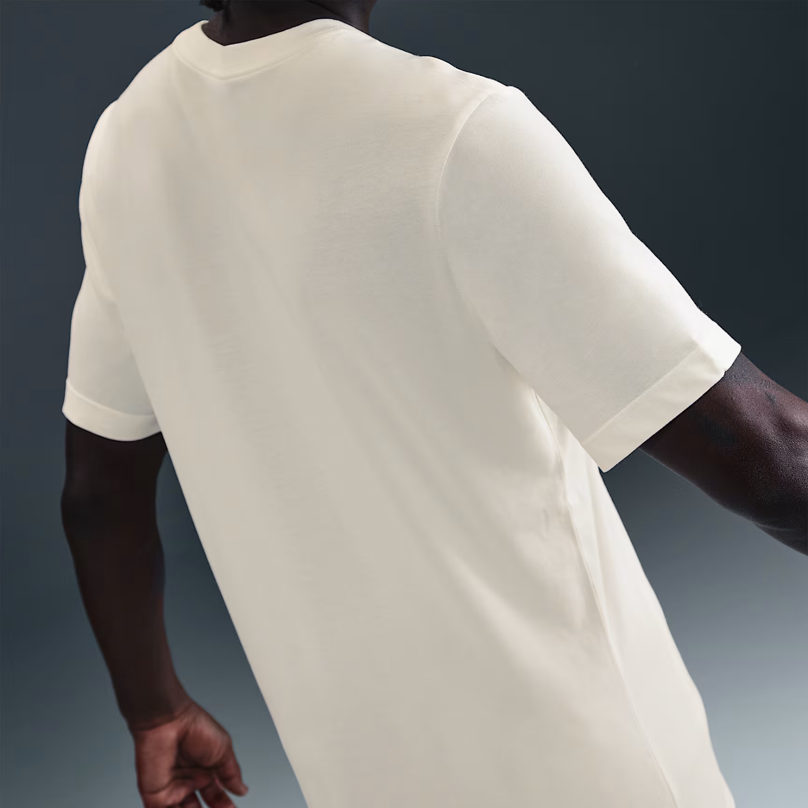 NIKE Dri-Fit Logo Trail Running T-Shirt Men's APPAREL - Mens T-Shirts WHITE/SAIL