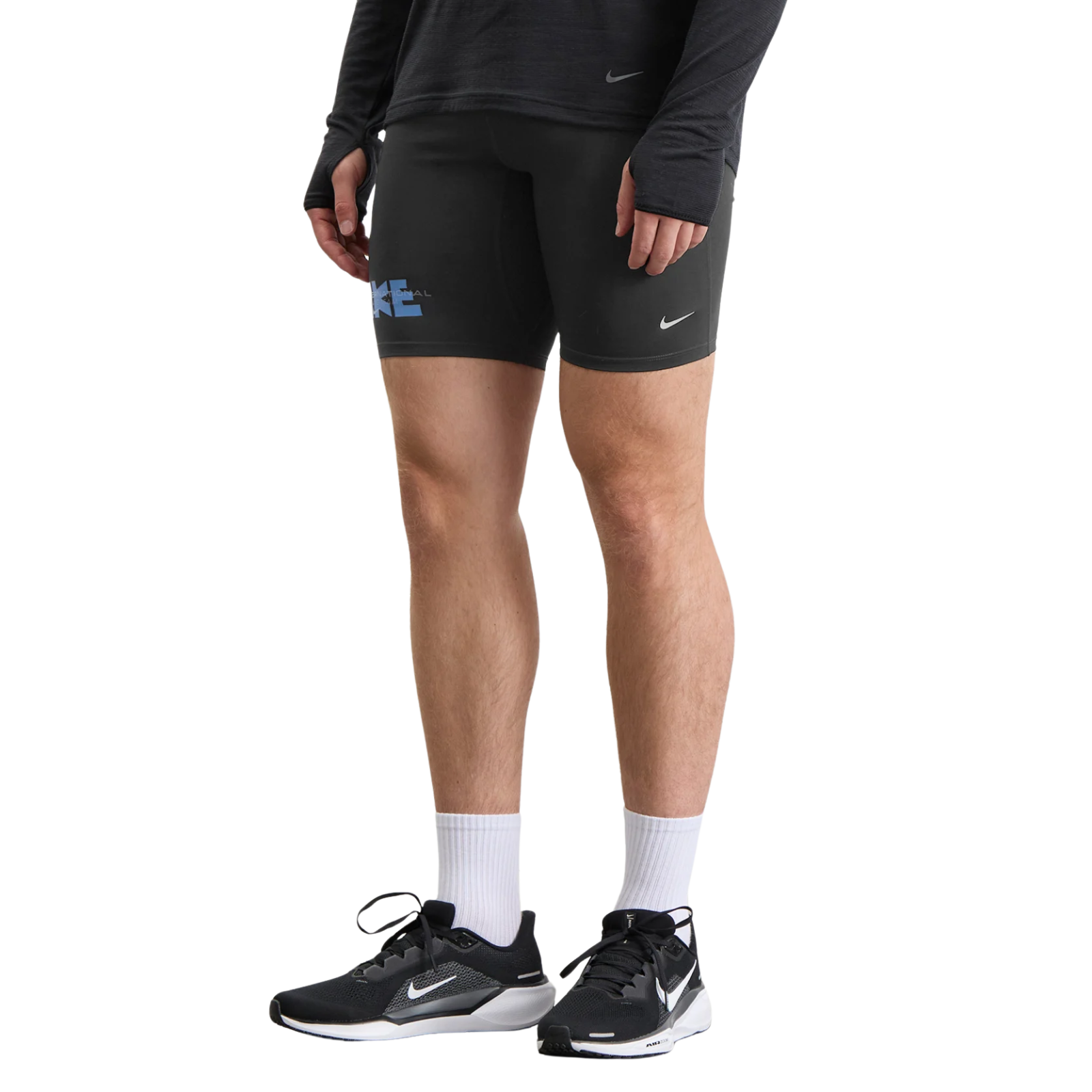 NIKE Fast Dri-FIT 1/2-Length Running Tights Men's APPAREL - Mens Tights BLACK
