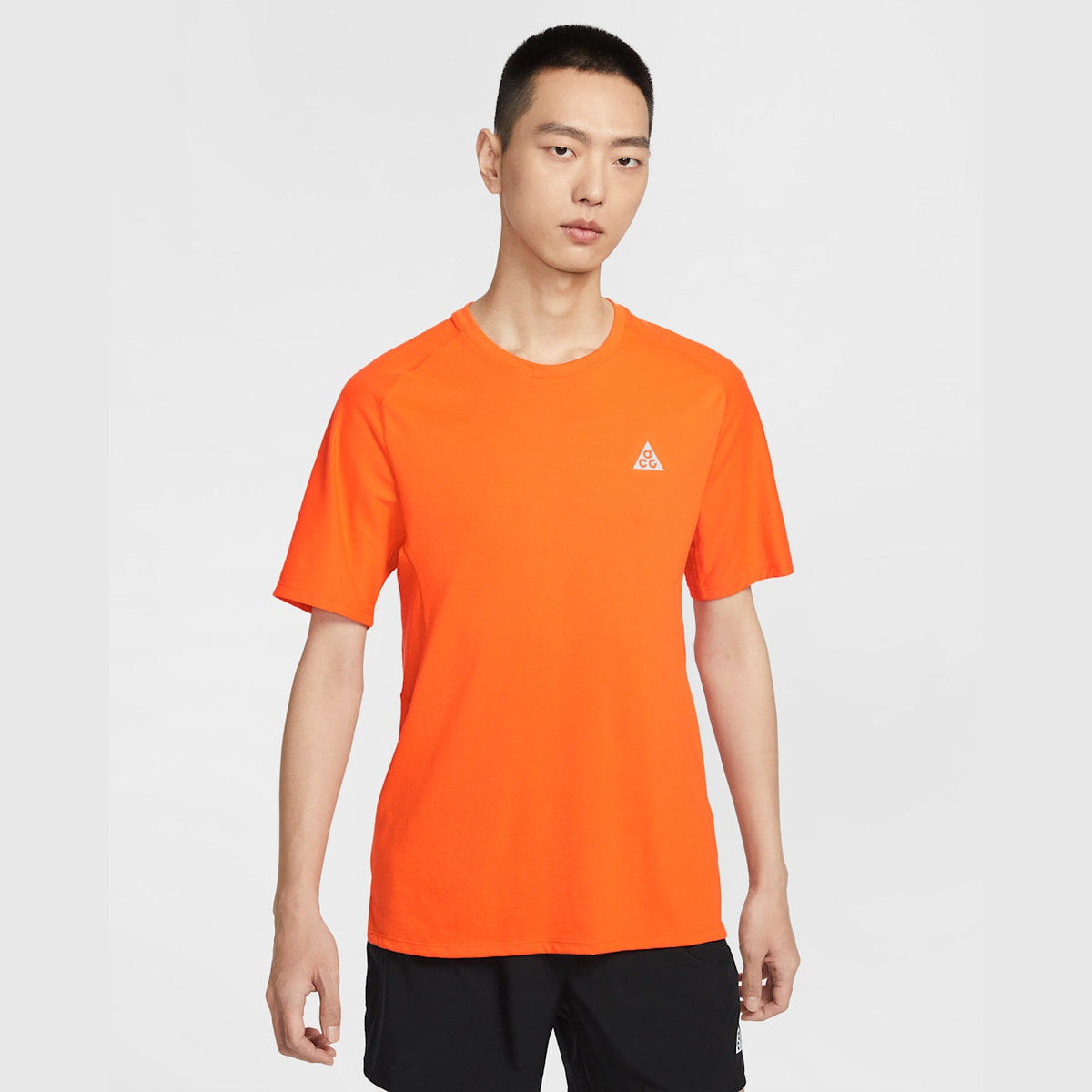 NIKE Men's ACG Dri-FIT ADV Solar Chase SS Top APPAREL - Mens T-Shirts SAFETY ORANGE/SAFETY ORANGE/SUMMIT WHITE