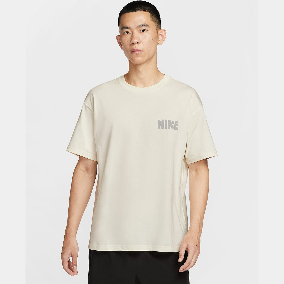 NIKE Running T-Shirt Mens APPAREL - Mens T-Shirts BLACK/SOFT PEARL