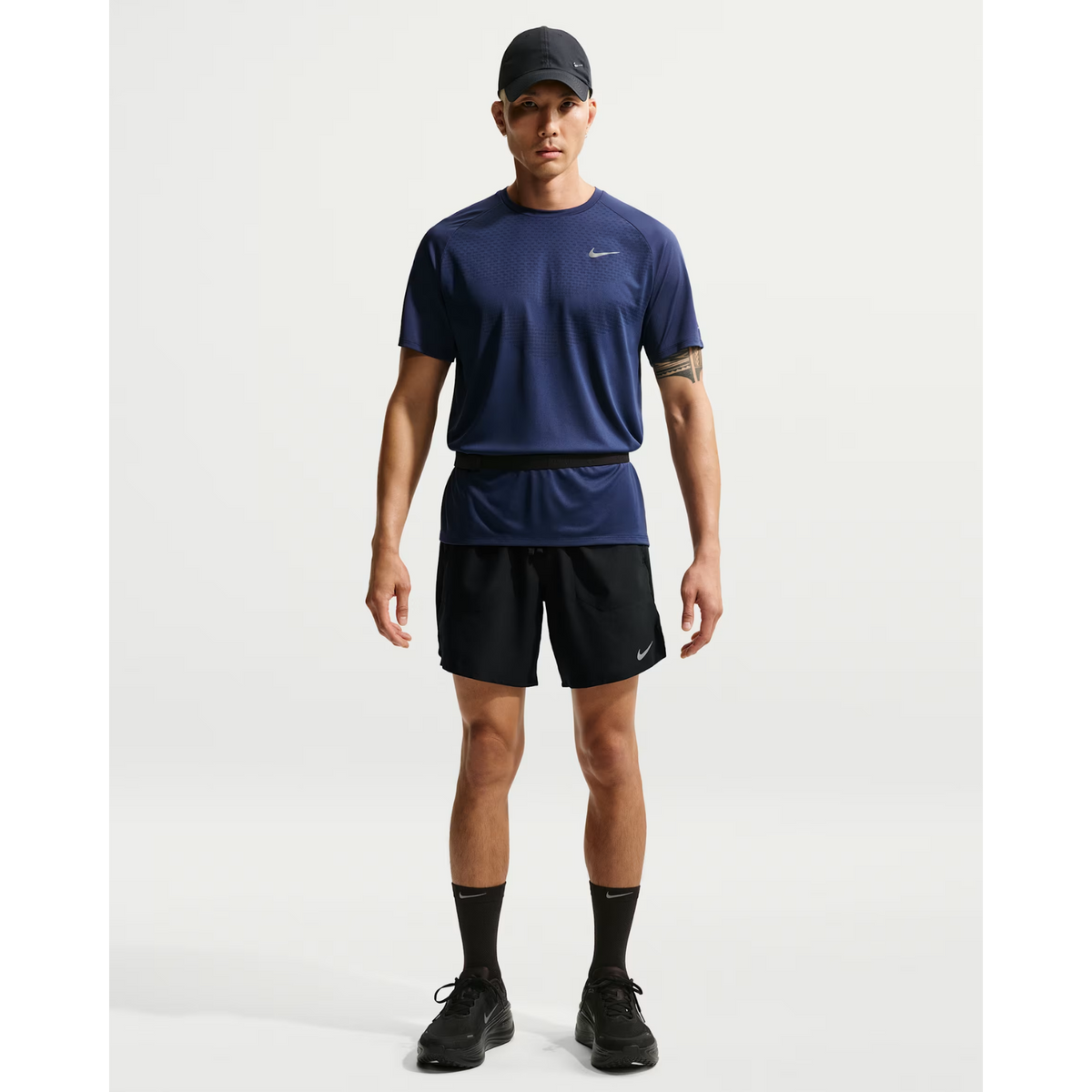 NIKE Stride Dri-FIT 18cm Briefs-Lined Running Shorts Mens APPAREL - Mens Bottoms BLACK/REFLECTIVE SILVER