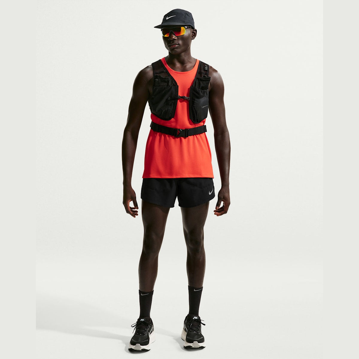 NIKE Stride Dri-FIT 5" 2-in-1 Running Shorts Mens APPAREL - Mens Shorts BLACK/REFLECTIVE SILV
