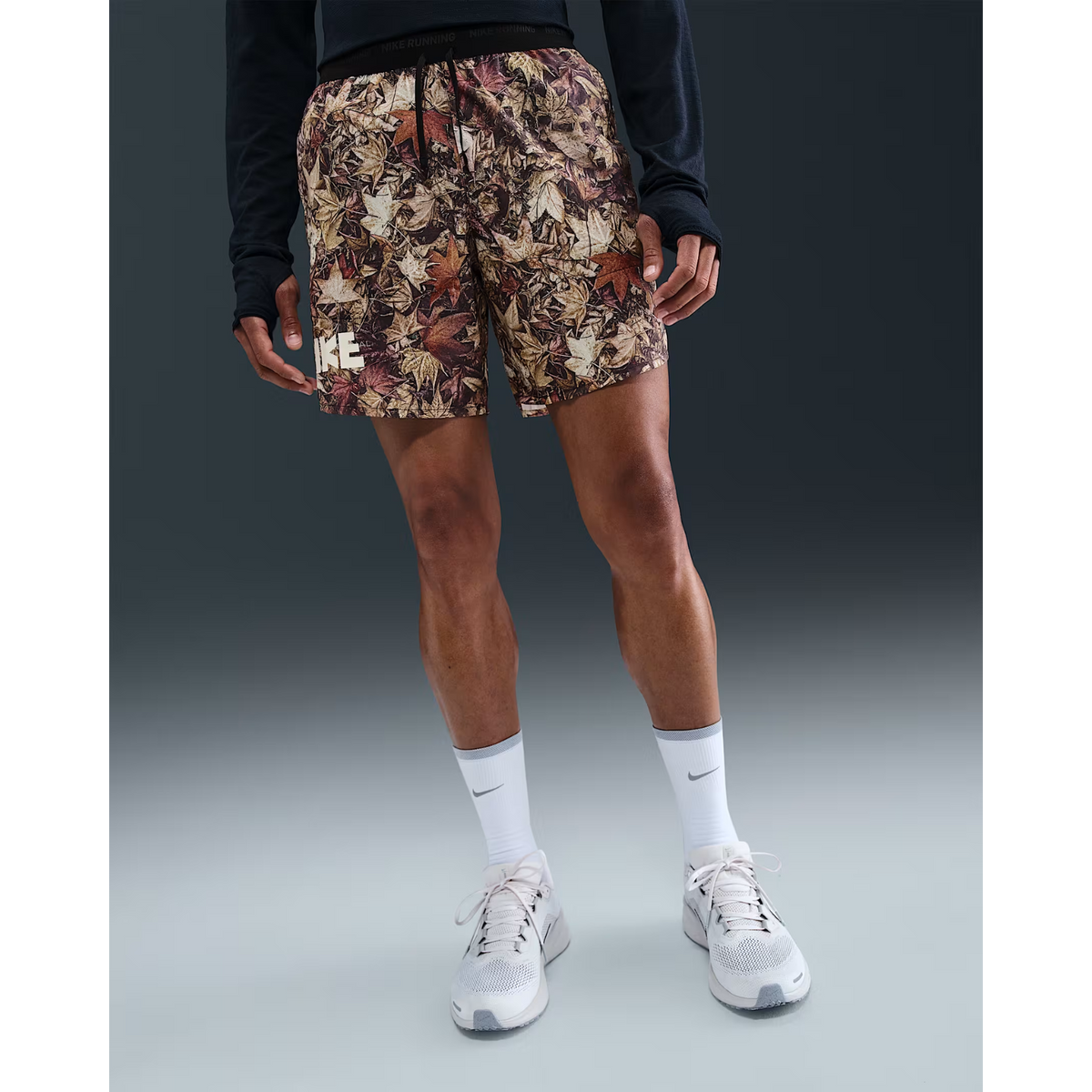 NIKE Stride Dri-FIT 7" Brief-Lined Printed Running Shorts Mens APPAREL - Mens Shorts