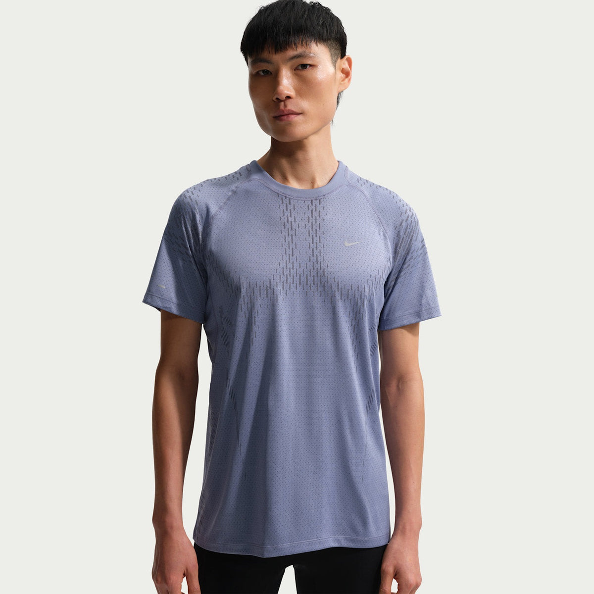 NIKE Stride Dri-FIT ADV Short-Sleeve Running Top Men's APPAREL - Mens T-Shirts IRON PURPLE/DARK RAISIN/SILVER REFLECTIVE