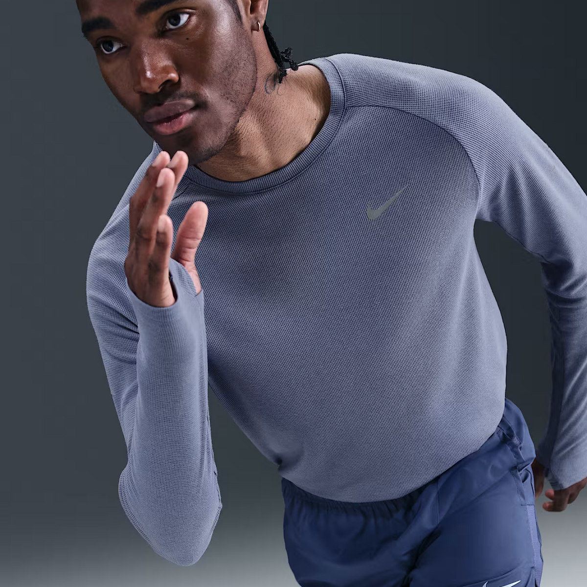 NIKE Stride Dri-FIT Running Waffle Crew Mens APPAREL - Mens Tops