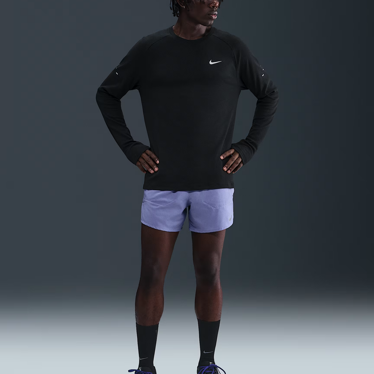 NIKE Stride Dri-FIT Running Waffle Crew Mens APPAREL - Mens Tops