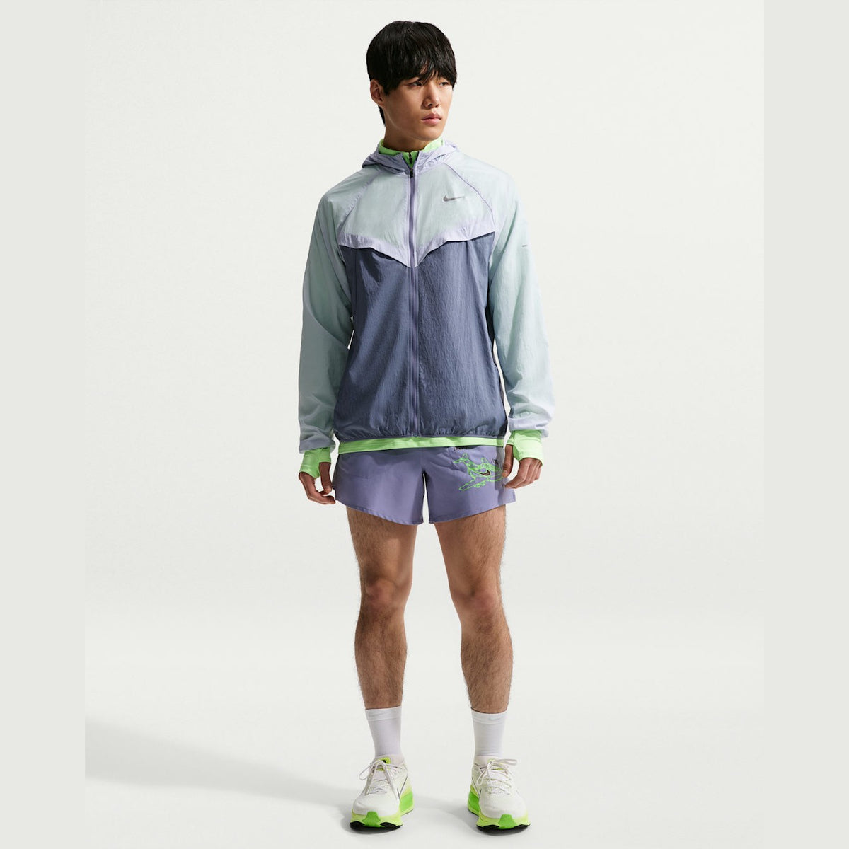 NIKE Stride "Fly Nike" Dri-FIT 5" Brief-Lined Running Shorts Mens APPAREL - Mens Bottoms IRON PURPLE/BLACK