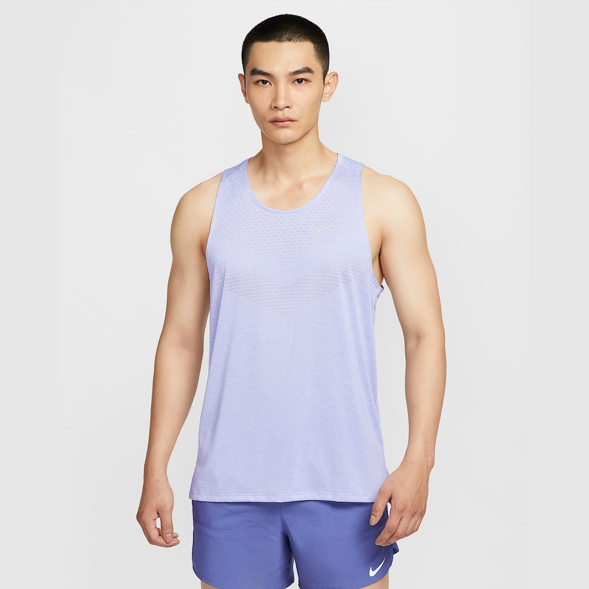 NIKE Stride Men's Dri-FIT ADV Running Tank Top APPAREL - Mens Tanks GHOST/HEATHER/REFLECTIVE SILVER