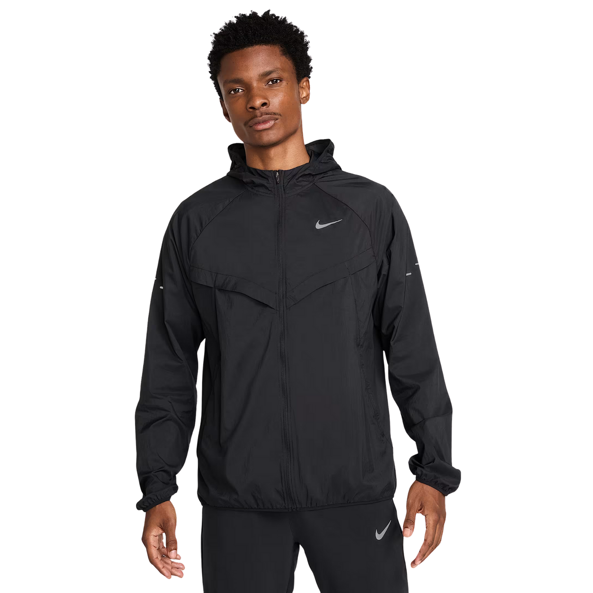 NIKE Stride Mens Repel UV Running Jacket APPAREL - Mens Jackets BLACK/BLACK