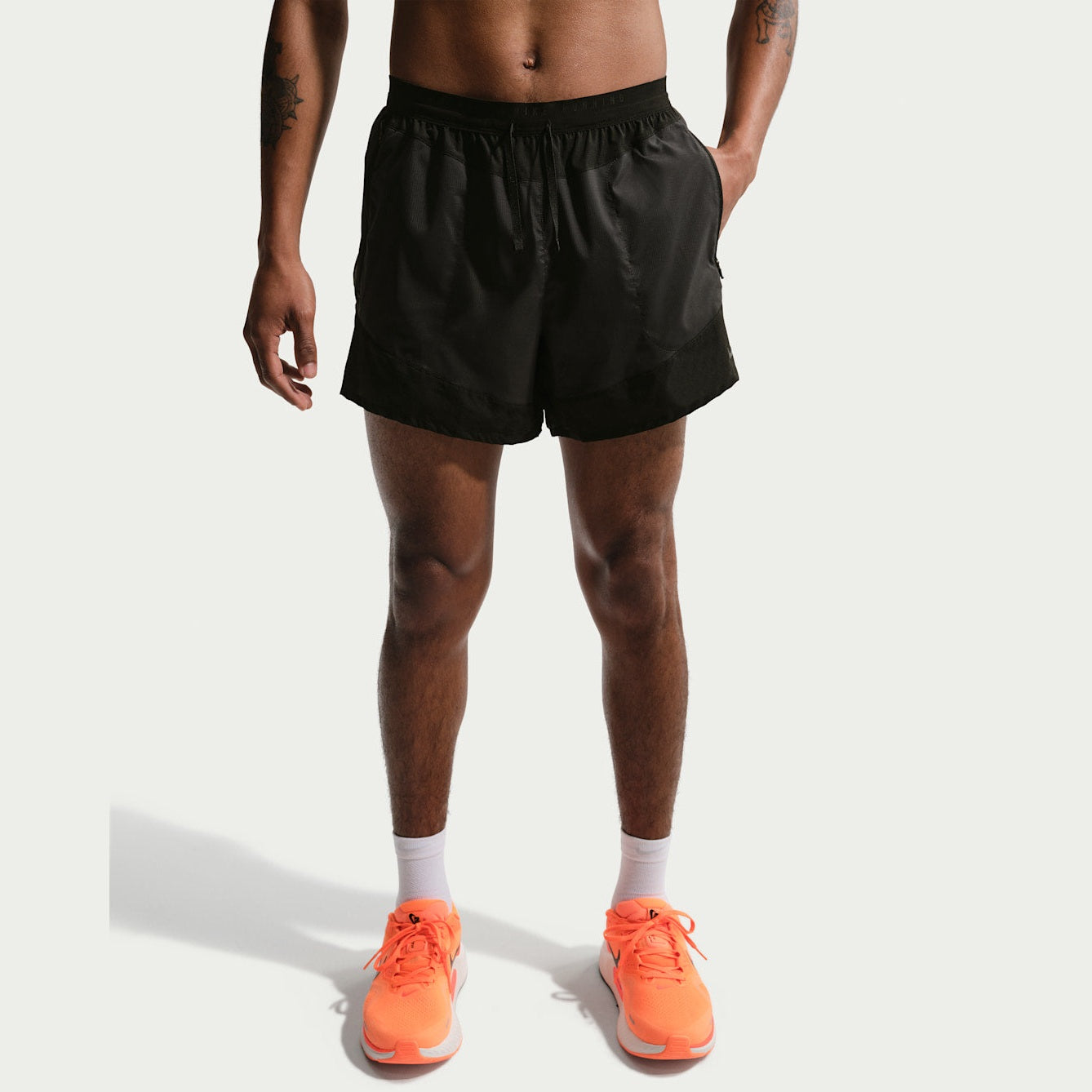 NIKE Stride Plus Dri-FIT 12.5cm (approx.) Brief-Lined Running Shorts Mens APPAREL - Mens Shorts OFF-NOIR/BLACK