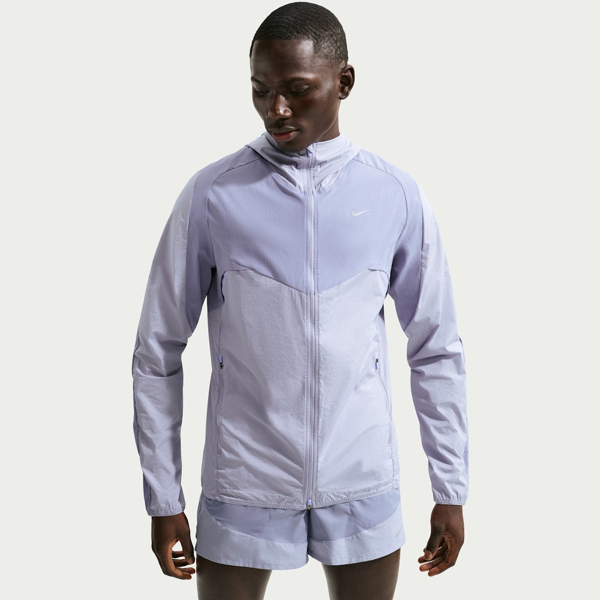 NIKE Stride Plus Repel Running Jacket Mens APPAREL - Mens Jackets IRON PURPLE/INDIGO HAZE/REFLECTIVE SILVER