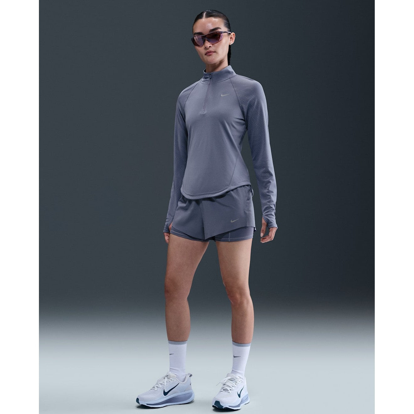 NIKE Swift Dri-FIT Mid-Rise 2-in-1 Running Shorts W's APPAREL - Womens Shorts WORLD INDIGO