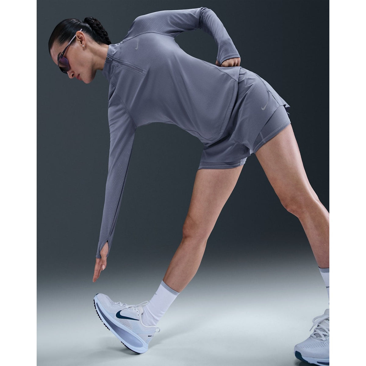 NIKE Swift Dri-FIT Mid-Rise 2-in-1 Running Shorts Ws APPAREL - Womens Shorts