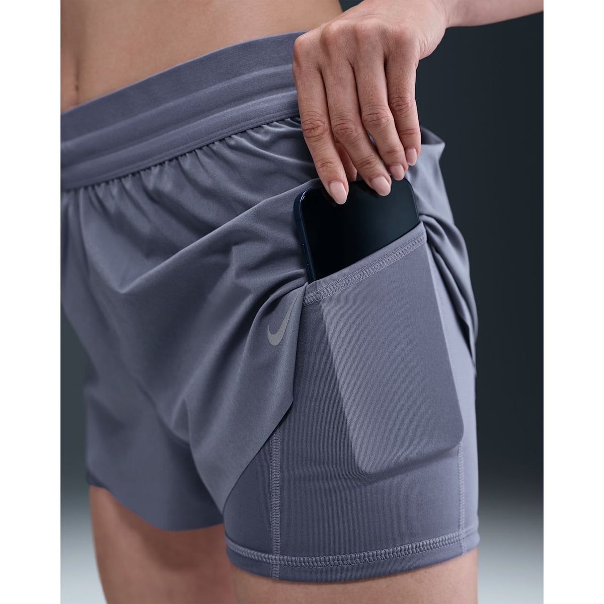 NIKE Swift Dri-FIT Mid-Rise 2-in-1 Running Shorts Ws APPAREL - Womens Shorts