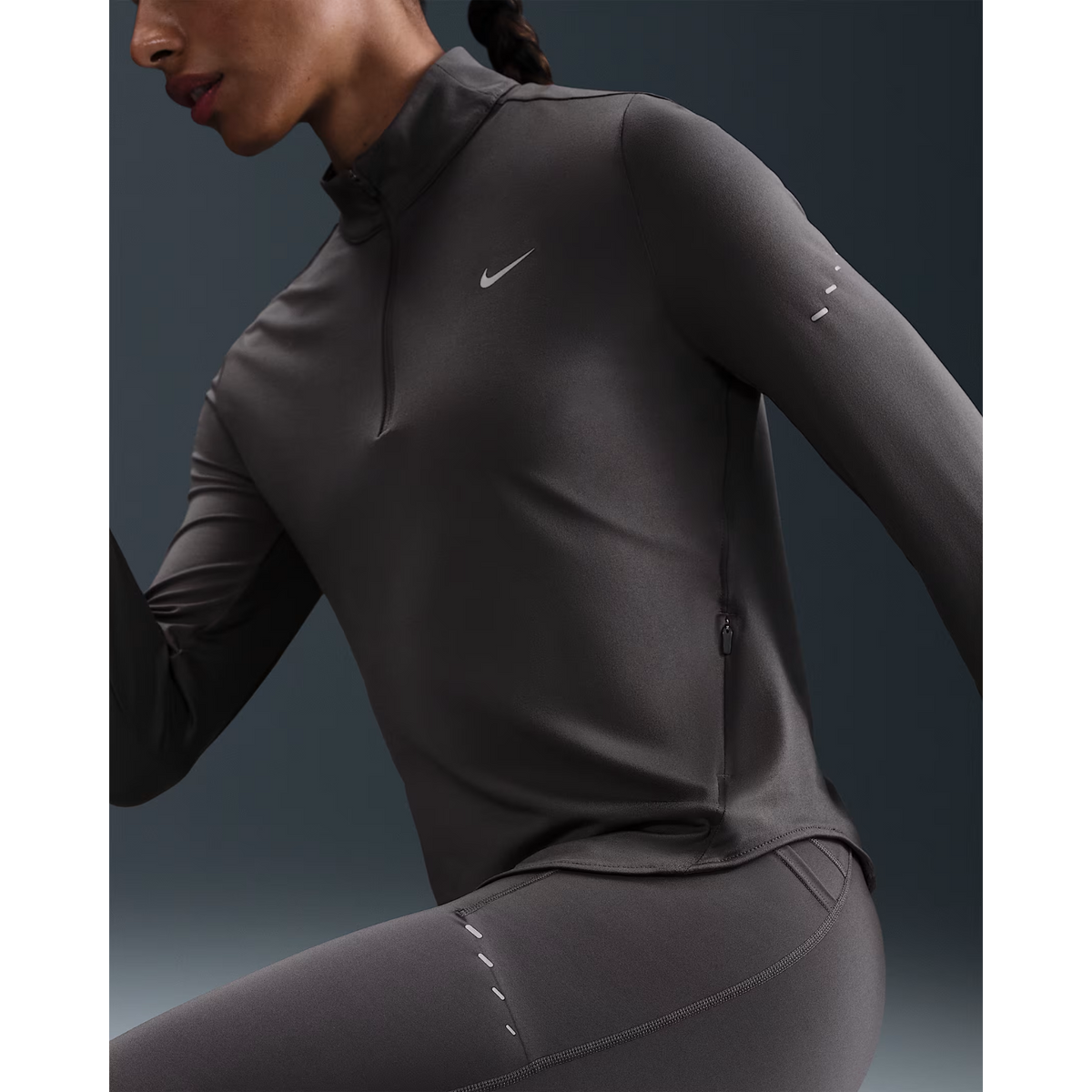 NIKE Swift Dri-FIT UV 1/4-Zip Running Top Womens APPAREL - Womens Long Sleeve Tops