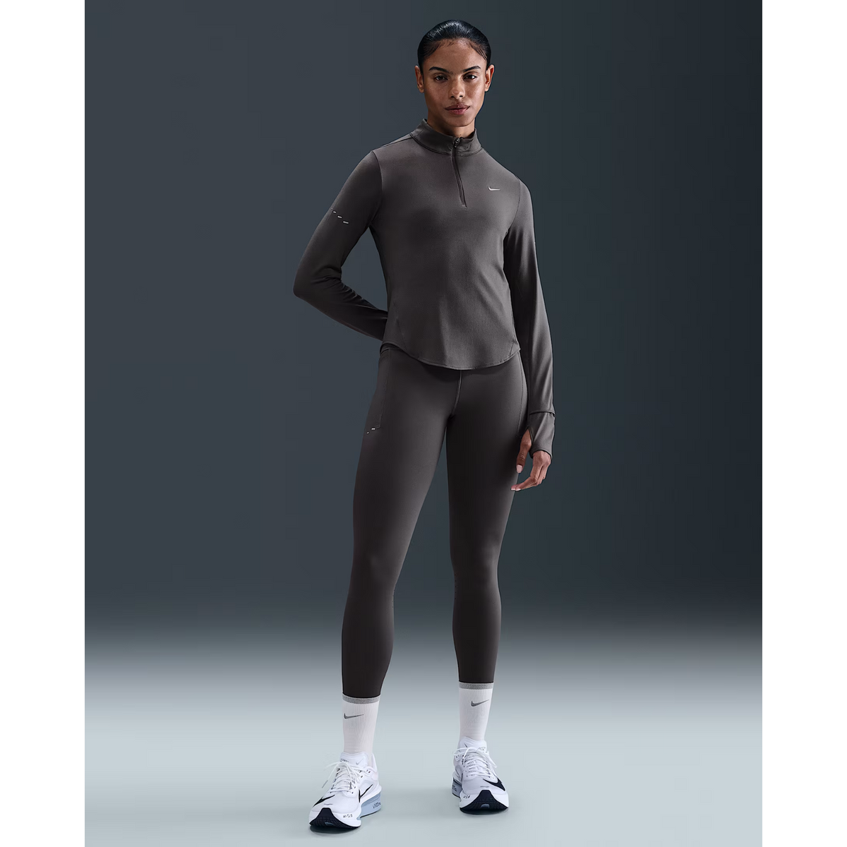 NIKE Swift Dri-FIT UV 1/4-Zip Running Top Womens APPAREL - Womens Long Sleeve Tops