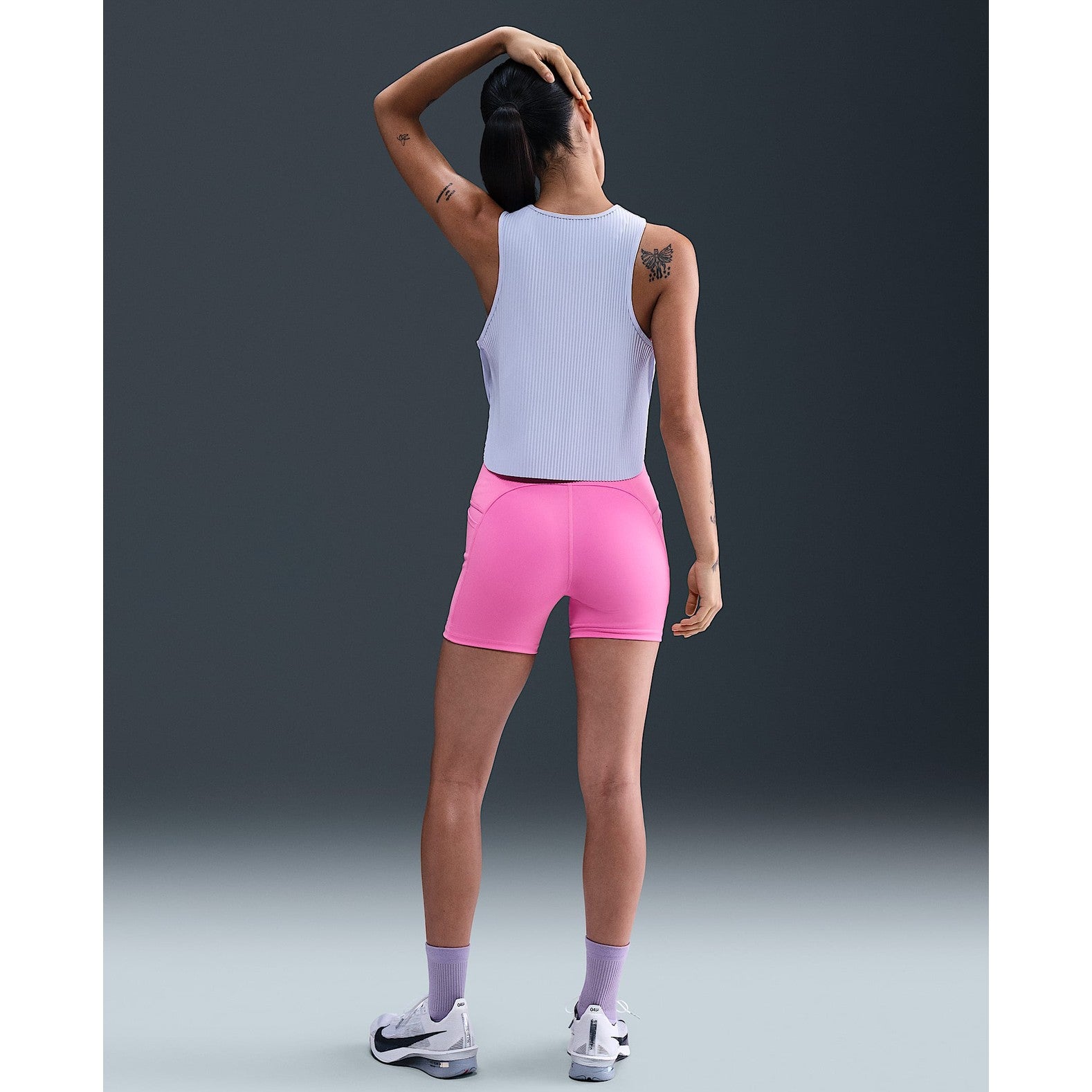 NIKE Swift High-Waisted 10cm Tight Running Shorts with Pockets Womens APPAREL - Womens Tights PLAYFUL PINK