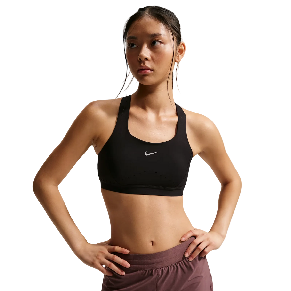 NIKE Swift Women's High-Support Lightly Lined Sports Bra APPAREL - Womens Bras BLACK/REFLECTIVE SILVER