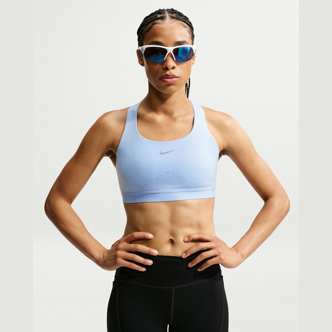 NIKE Swift Womens High-Support Lightly Lined Sports Bra APPAREL - Womens Bras ALUMINUM/REFLECTIVE SILV