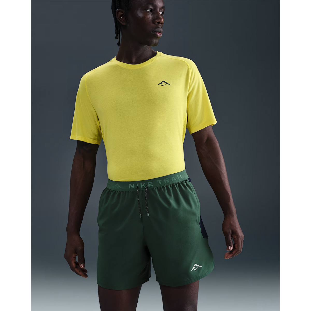 NIKE Trail DRI-FIT 6" Brief Lined Shorts Mens APPAREL - Mens Shorts FIR/OBSIDIAN/OBSIDIAN/SUMMIT WHITE