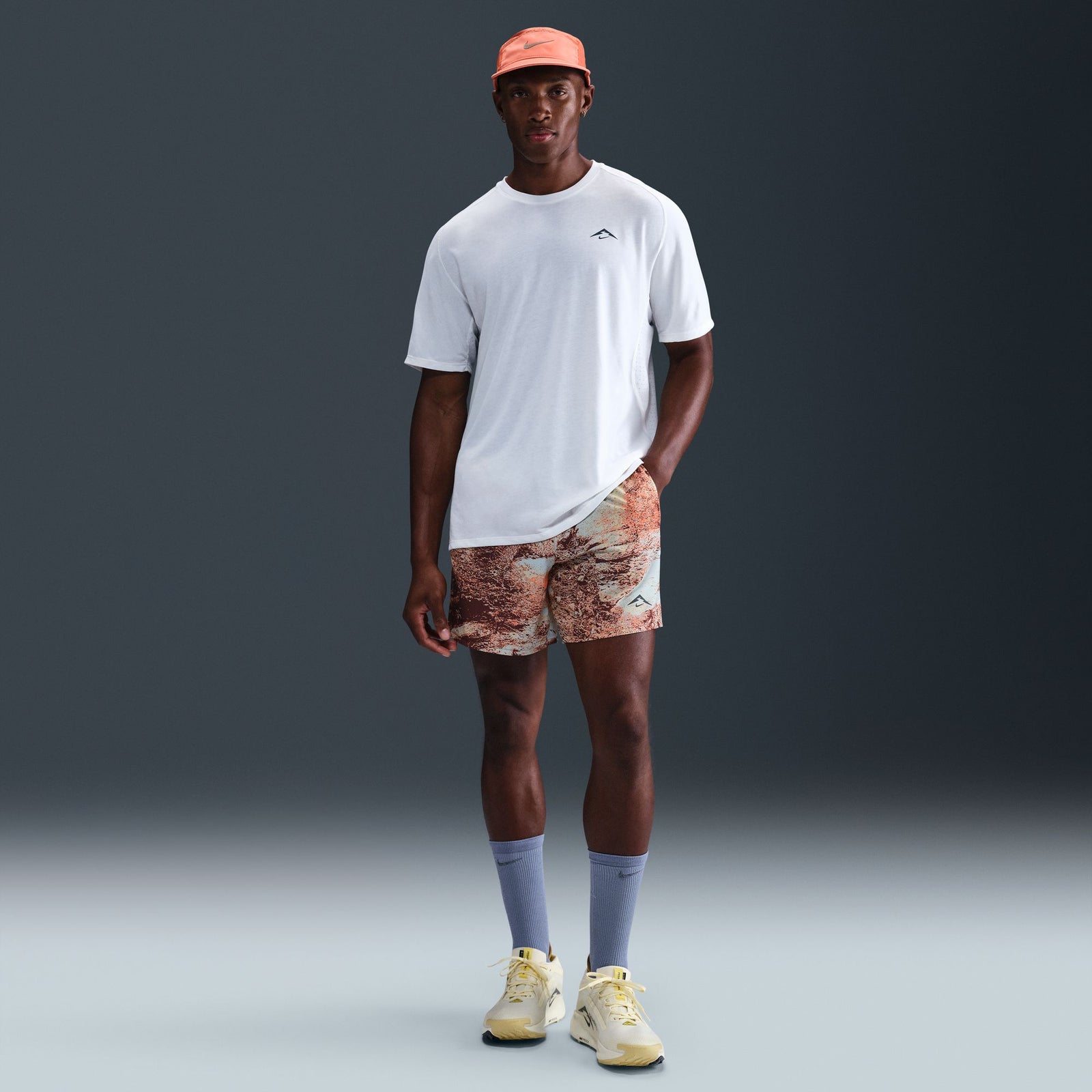 NIKE Trail Dri-FIT 6" Brief-Lined Running Shorts Mens APPAREL - Mens Shorts WHITE/SAIL/BLACK/BLACK