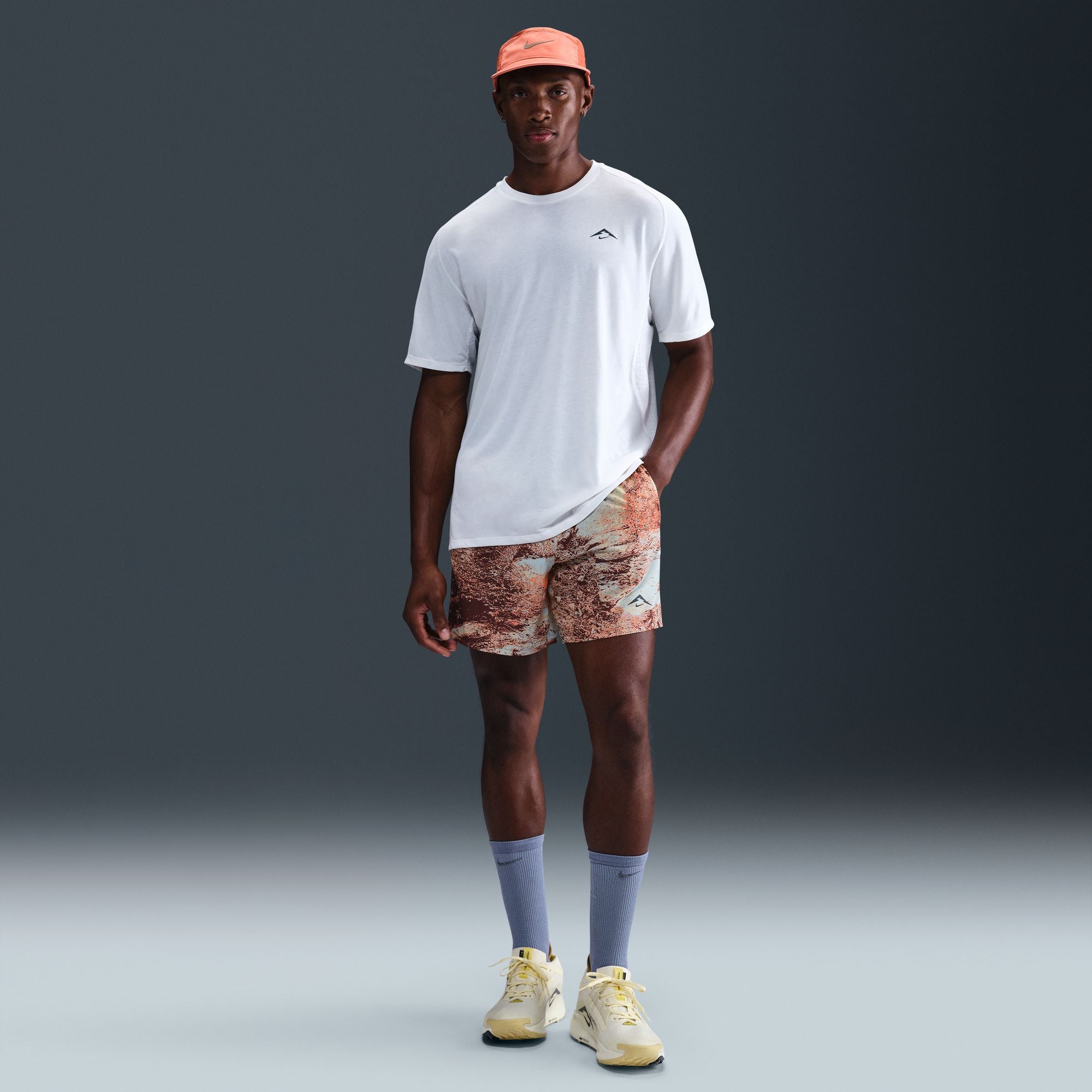 NIKE Trail Dri-FIT 6" Brief-Lined Running Shorts Mens APPAREL - Mens Shorts WHITE/SAIL/BLACK/BLACK