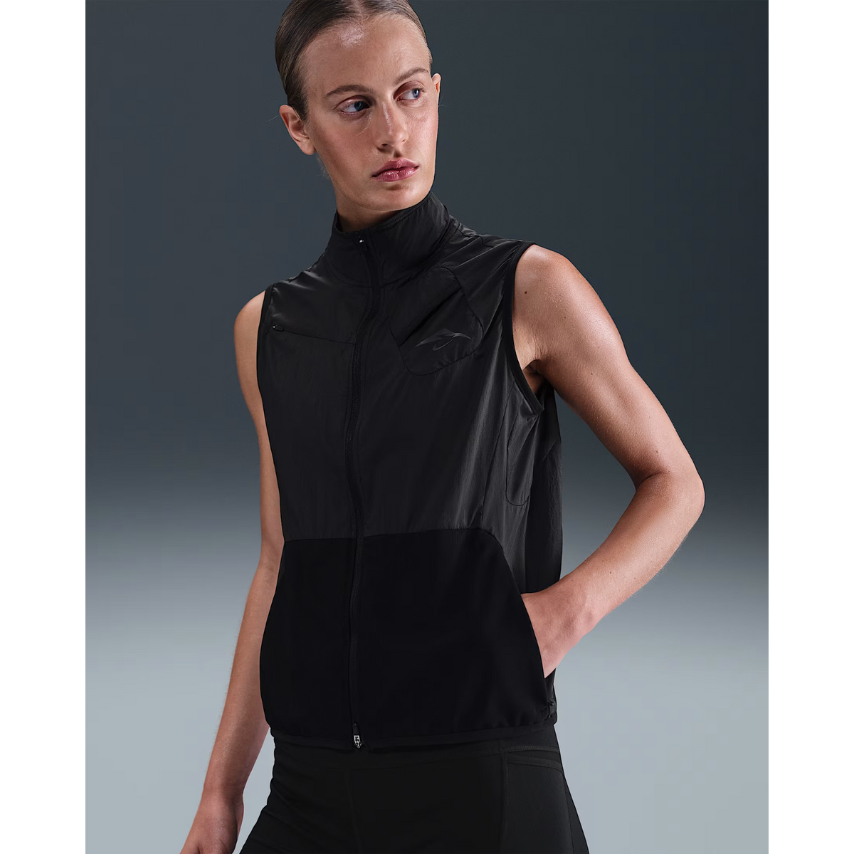 NIKE Trail Womens Running Vest APPAREL - Womens Jackets BLACK/BLACK