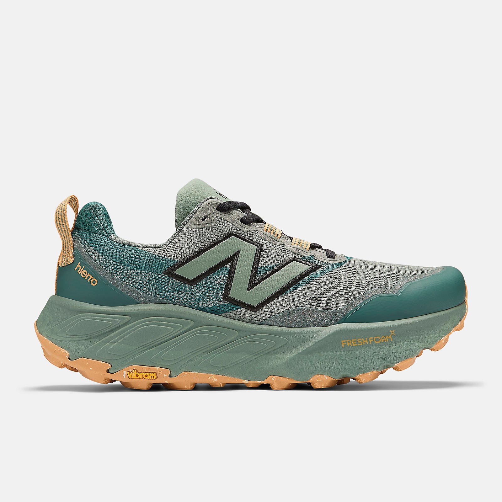 NEW BALANCE Fresh Foam X Hierro v9 Mens FOOTWEAR - Mens Trail DARK JUNIPER WITH BLACK AND DRIED APRICOT