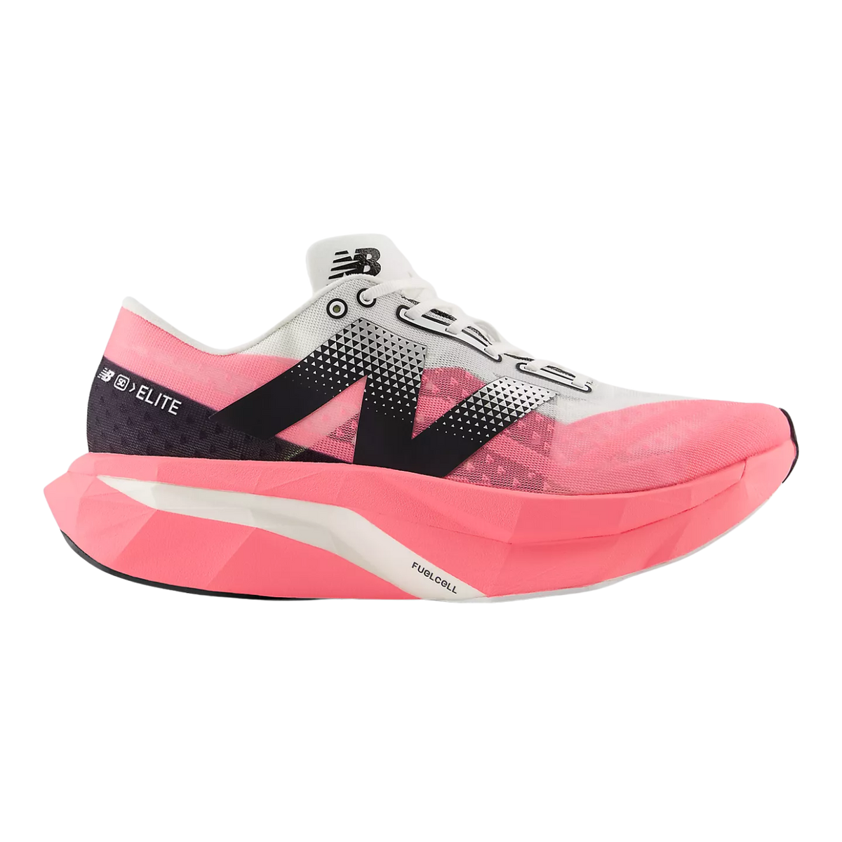 NEW BALANCE FuelCell SuperComp Elite v4 Womens FOOTWEAR - Womens Carbon Plate ULTRA PINK WITH WHITE AND BLACK