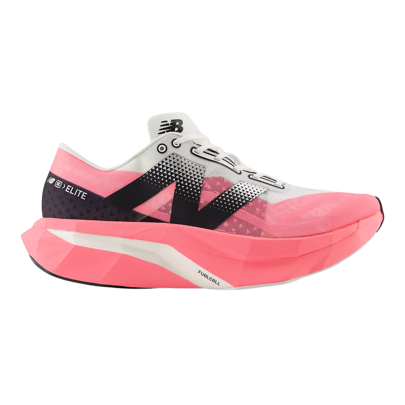 NEW BALANCE FuelCell SuperComp Elite v4 Womens FOOTWEAR - Womens Carbon Plate ULTRA PINK WITH WHITE AND BLACK