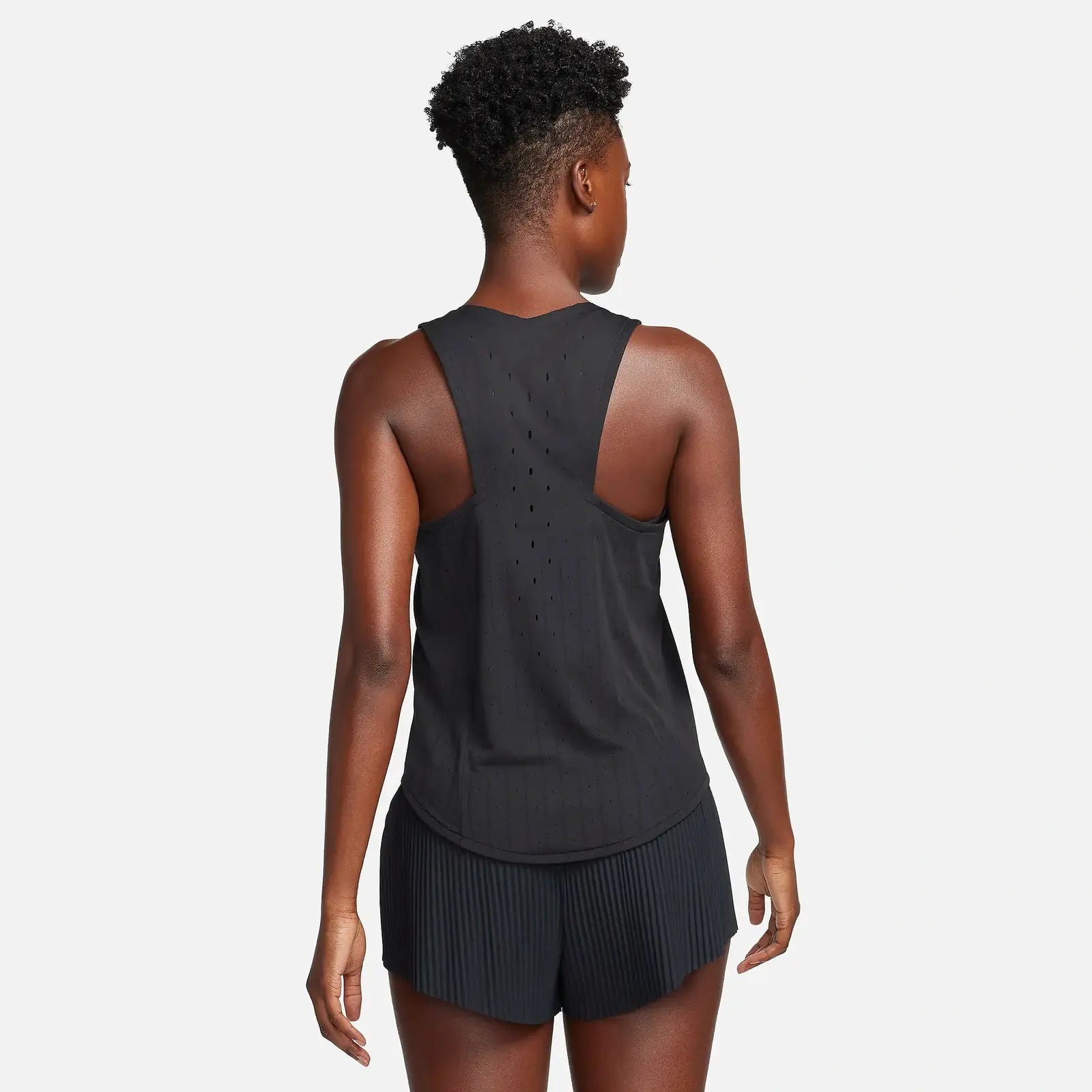 Nike AeroSwift Dri-FIT ADV Running Vest Womens APPAREL - Womens Tanks BLACK/WHITE