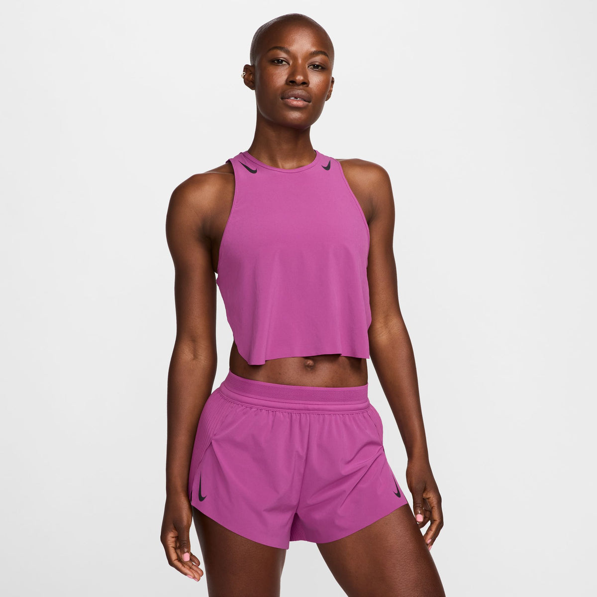 Nike AeroSwift Dri-Fit ADV Crop Tank Womens APPAREL - Womens Tanks HOT FUCSHIA/BLACK