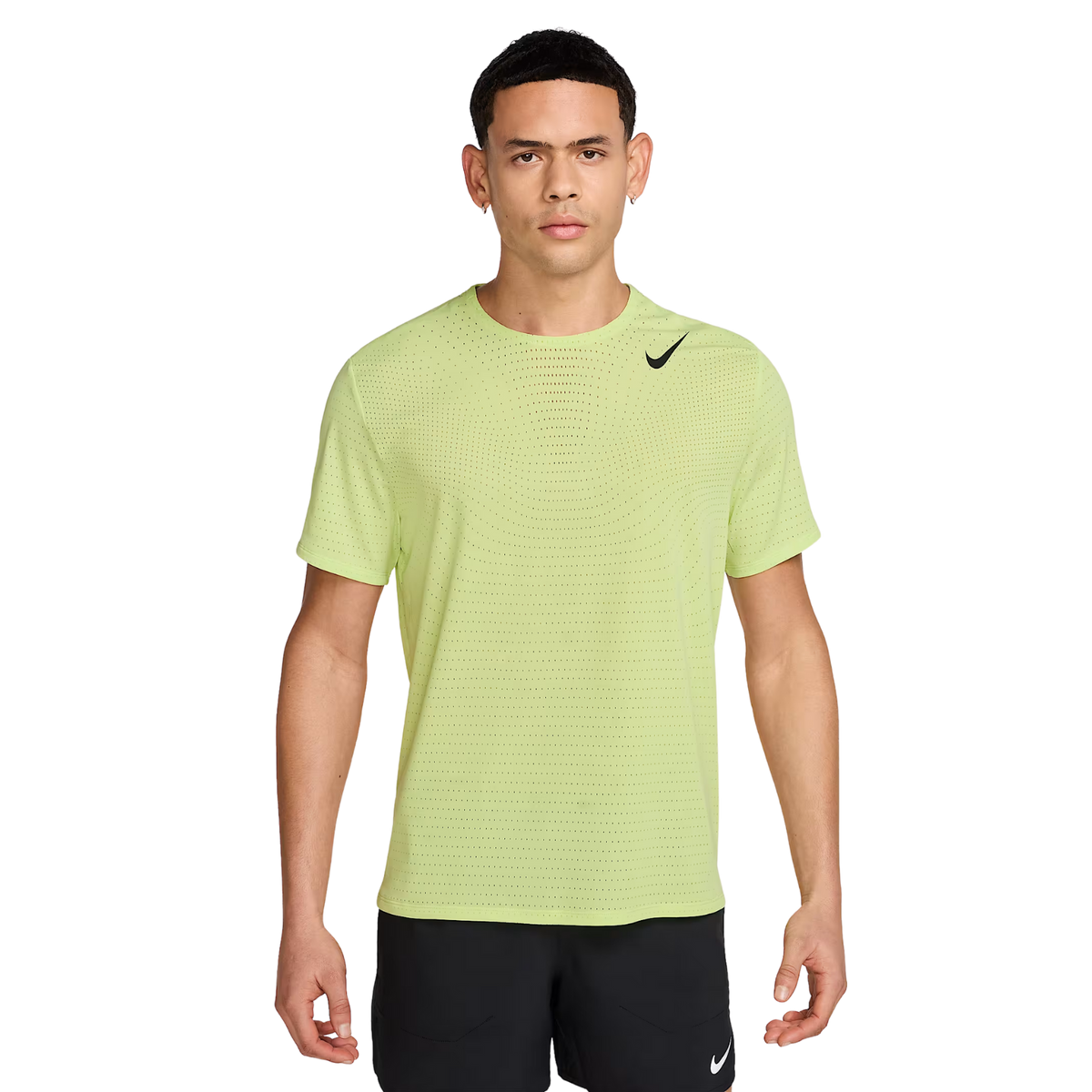 NIKE AeroSwift Dri-FIT ADV Short-Sleeve Running Top Mens APPAREL - Mens T-Shirts LIGHT LEMON TWIST/BLACK