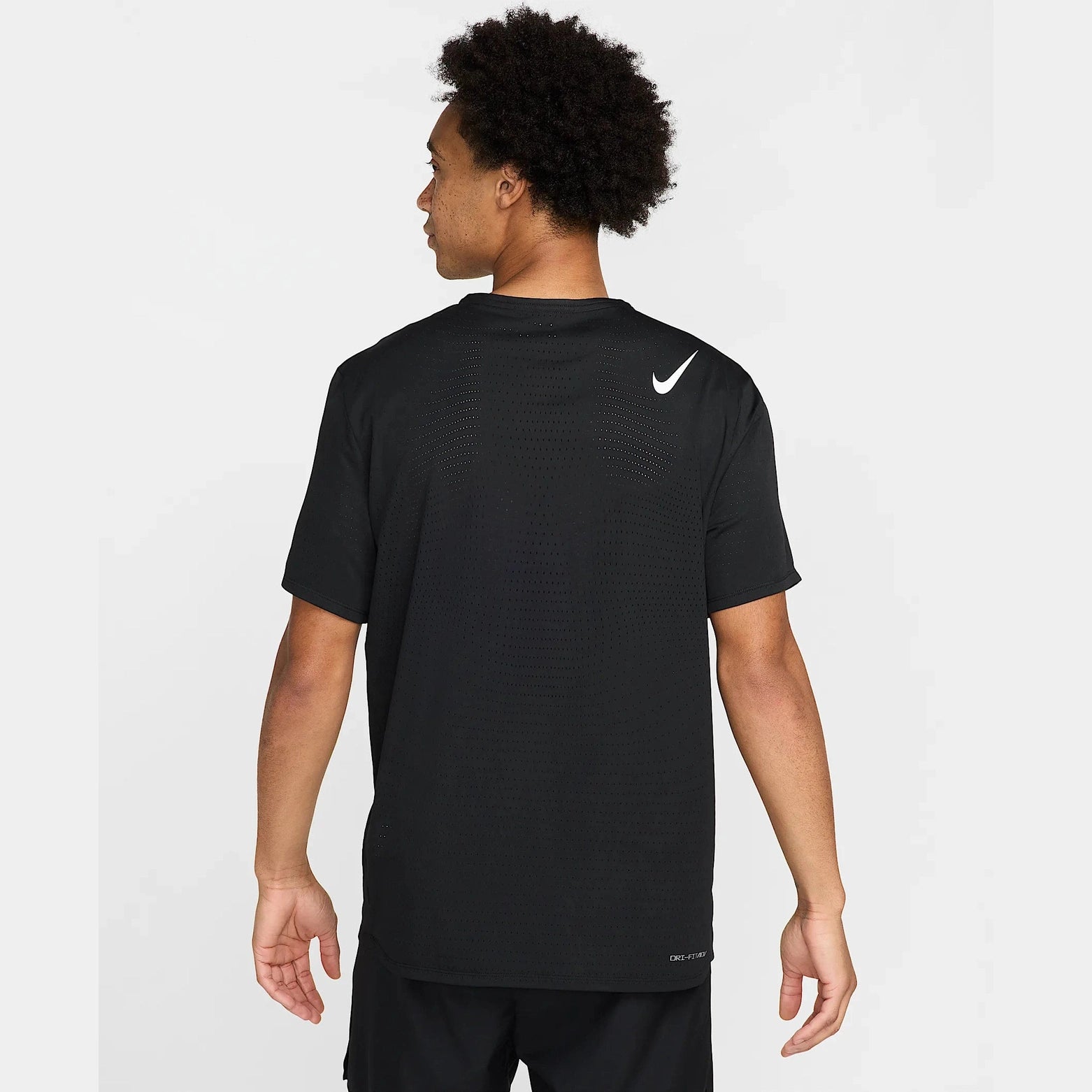 NIKE AeroSwift Men's Dri-FIT ADV Short-Sleeve Running Top APPAREL - Mens T-Shirts BLACK/SUMMIT WHITE