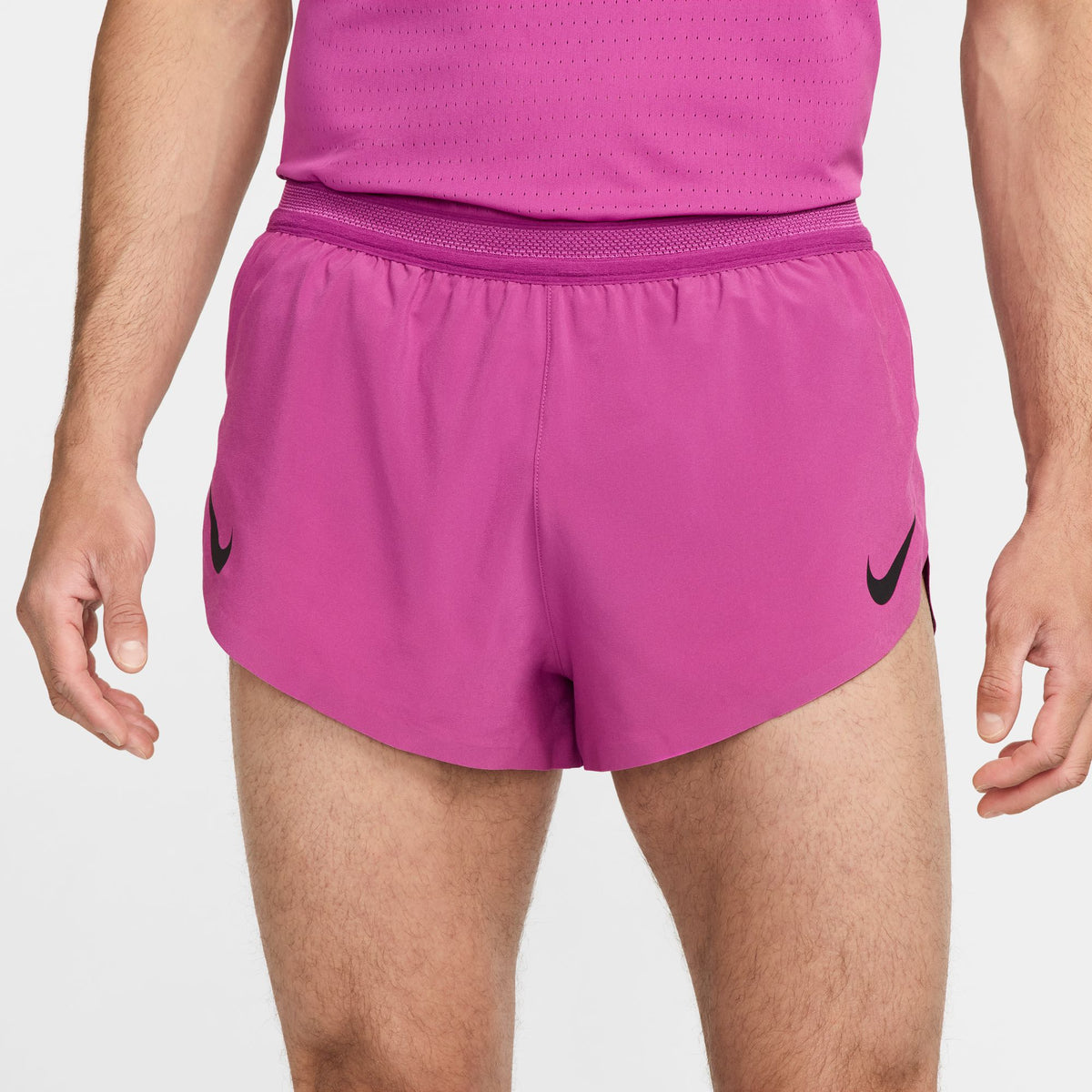 NIKE Aeroswift 2 Inch Shorts Mens APPAREL - Mens Shorts HOT FUSCHIA/BLACK