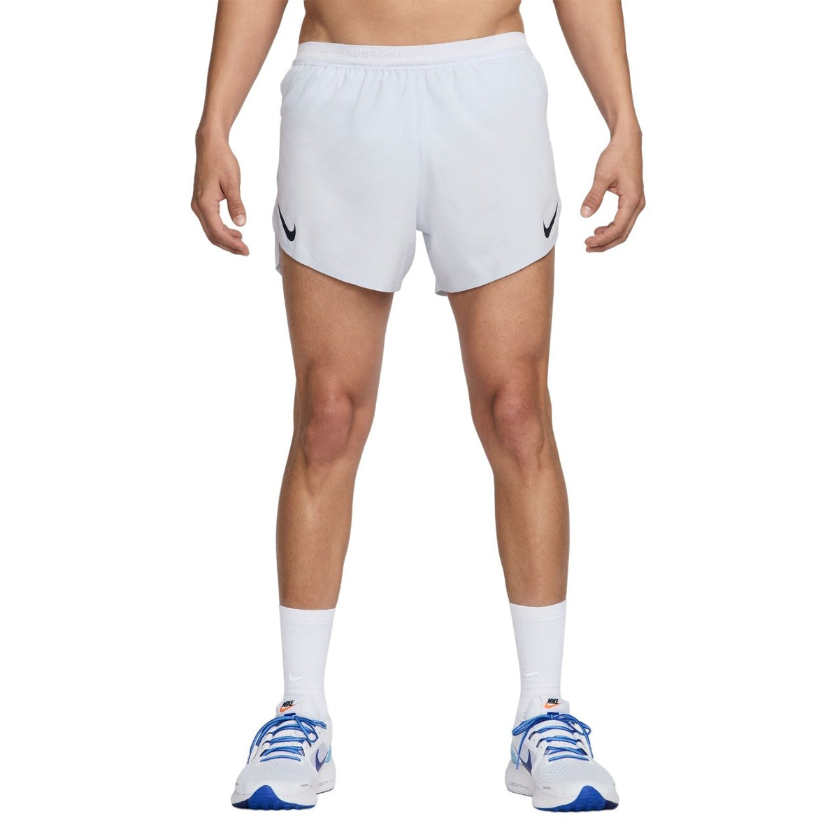 NIKE Aeroswift 4 Inch Shorts Mens APPAREL - Mens Shorts FOOTBALL GREY/ DARK OBSIDIAN