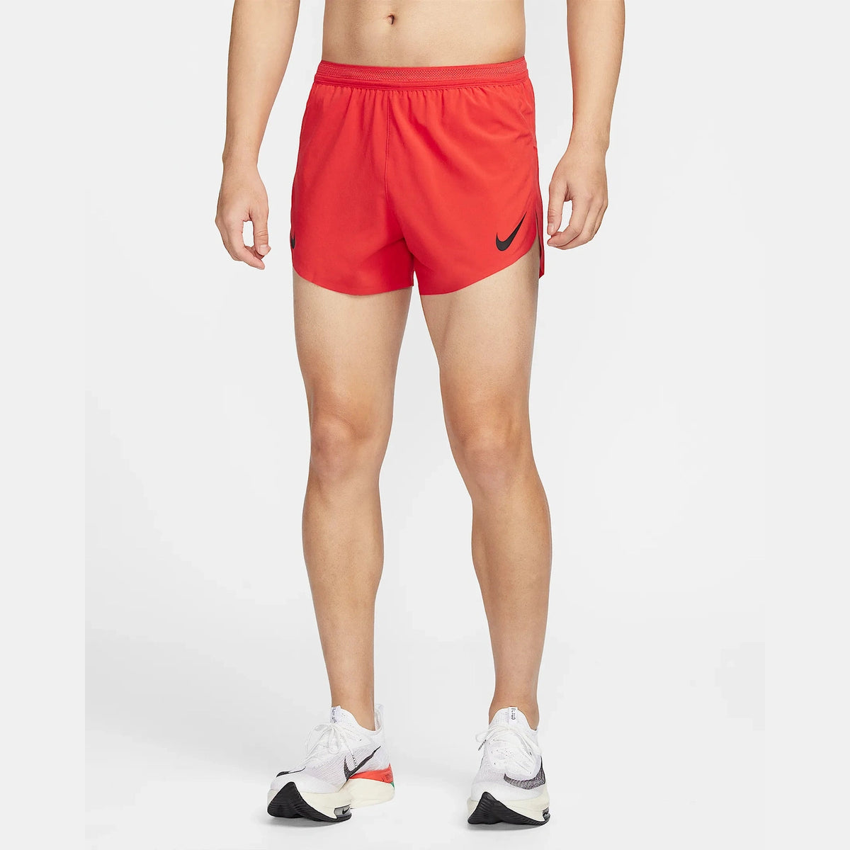 NIKE Aeroswift 4 Inch Shorts Mens APPAREL - Mens Shorts LIGHT CRIMSON/BLACK