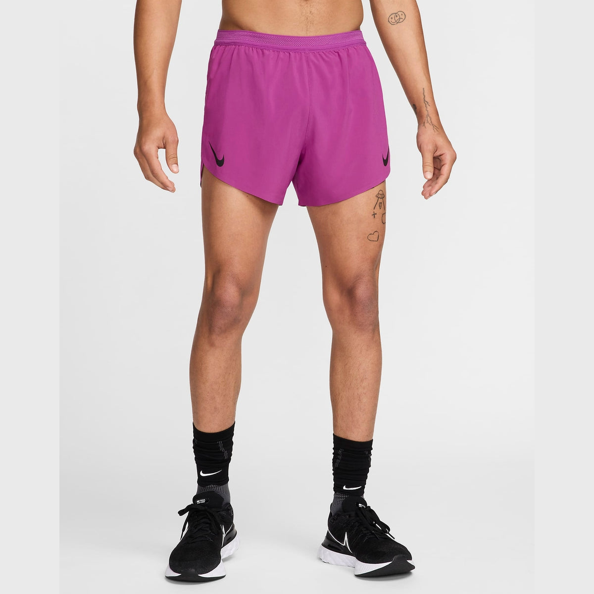 NIKE Aeroswift 4 Inch Shorts Mens APPAREL - Mens Shorts HOT FUCHSIA/BLACK