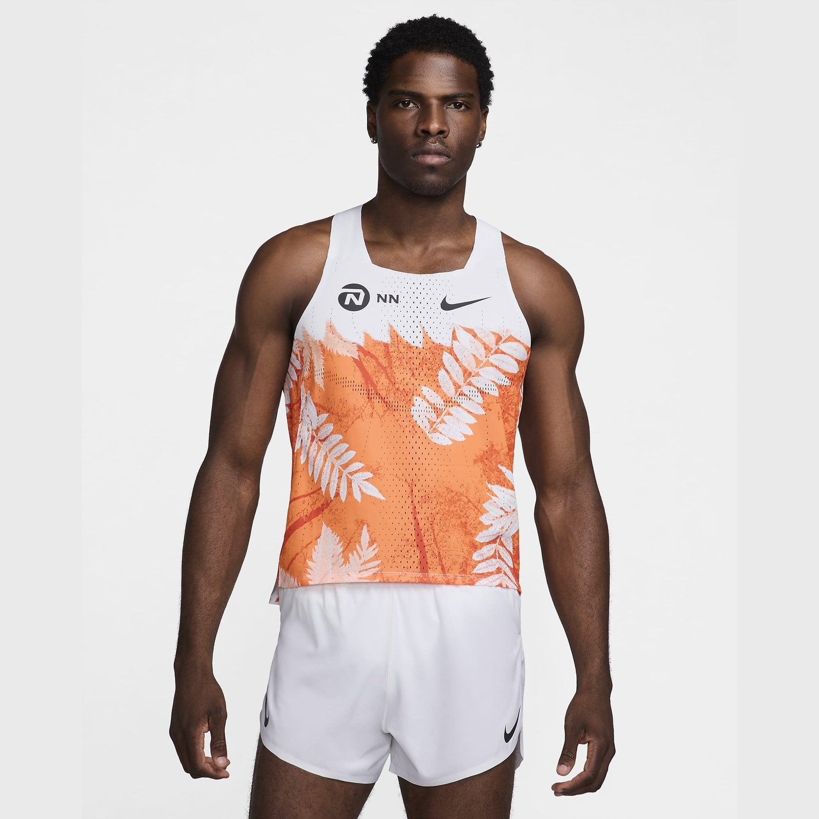 NIKE Aeroswift NN Mens APPAREL - Mens Singlets TOTAL ORANGE/WHITE/BLACK