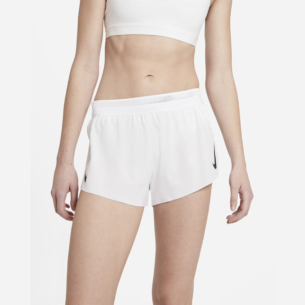 NIKE Aeroswift Shorts Womens APPAREL - Womens Shorts WHITE/BLACK