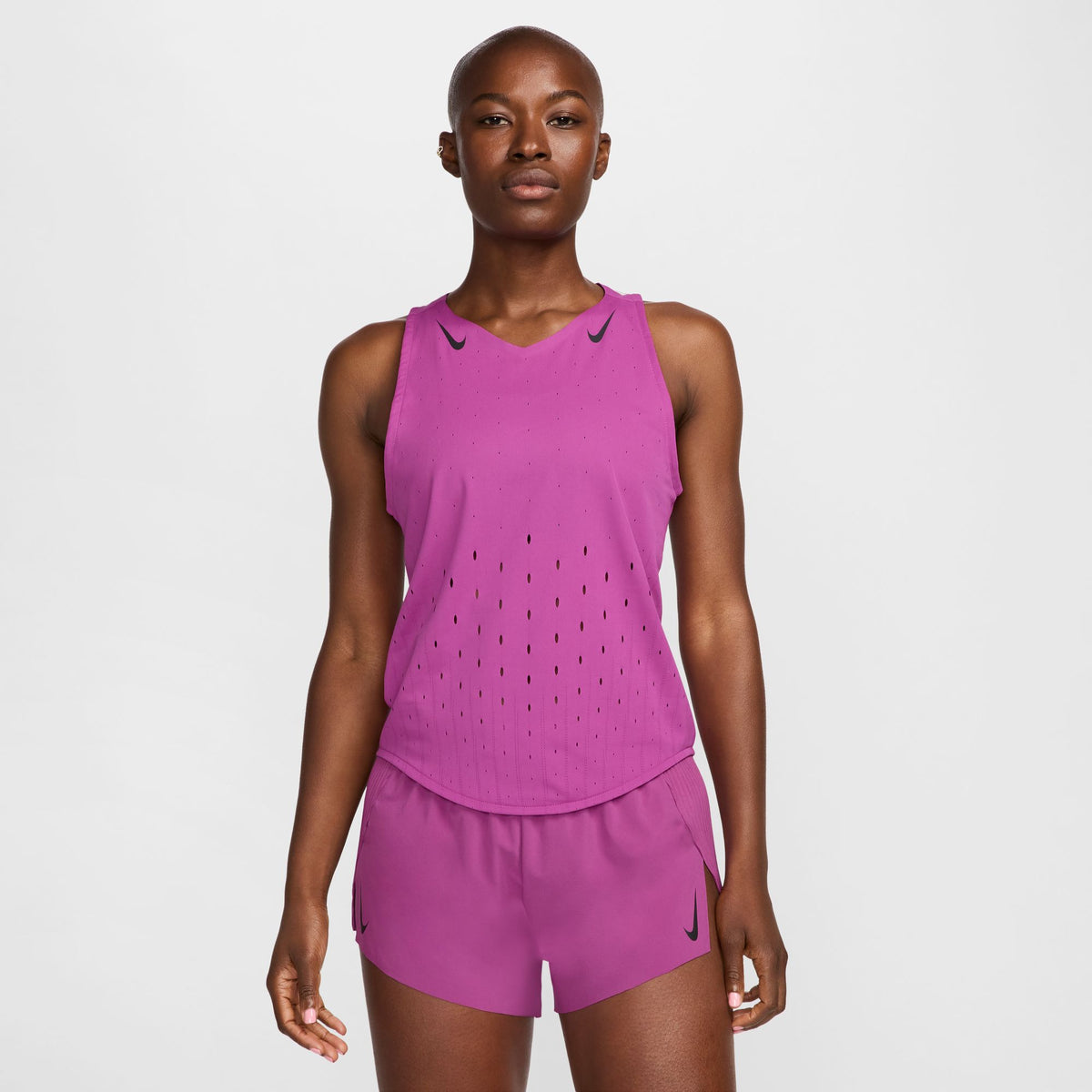 NIKE Aeroswift Singlet Womens APPAREL - Womens Tanks HOT FUSCHIA/BLACK