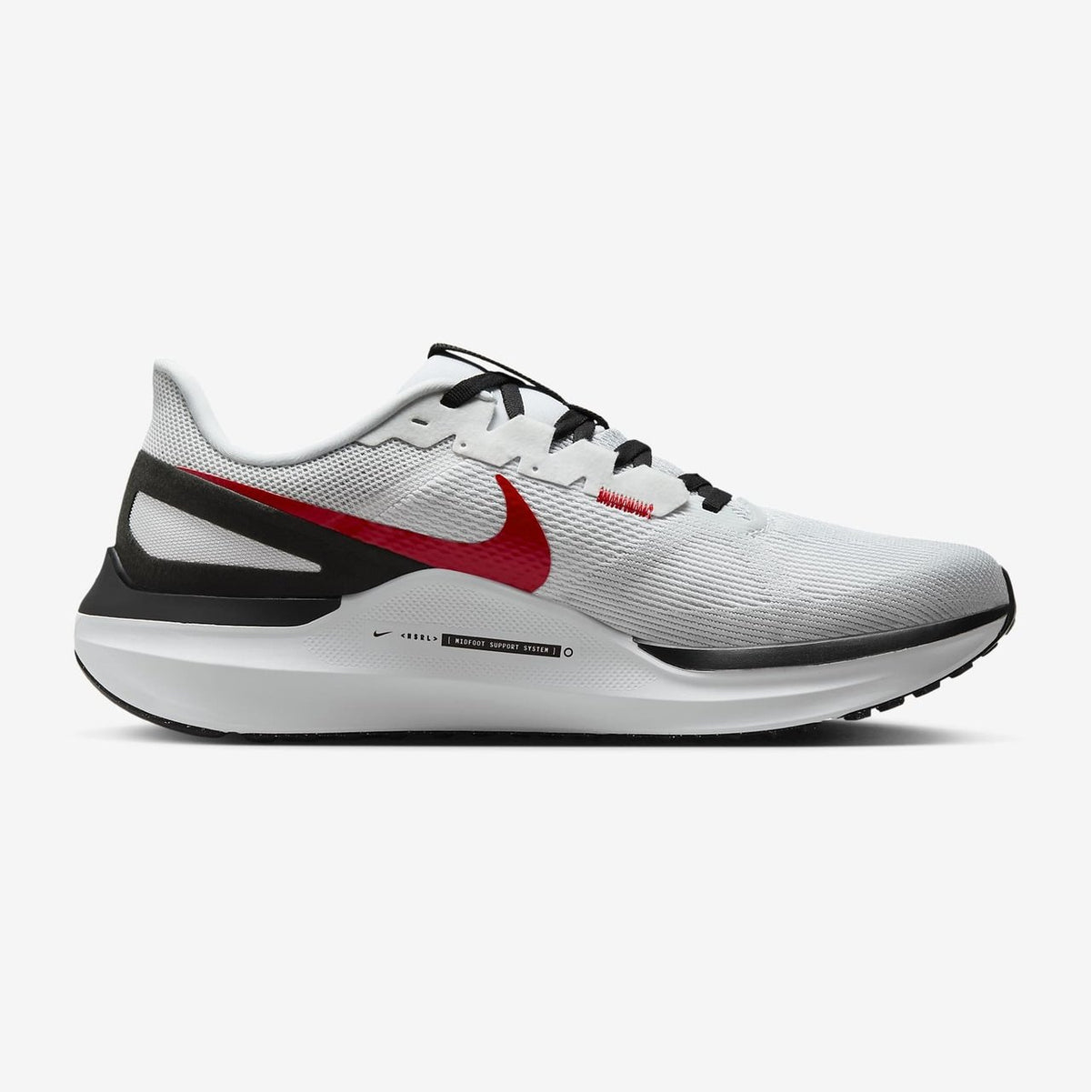 NIKE Air Zoom Structure 25 Mens FOOTWEAR - Mens Stability WHITE/FIRE RED-BLACK