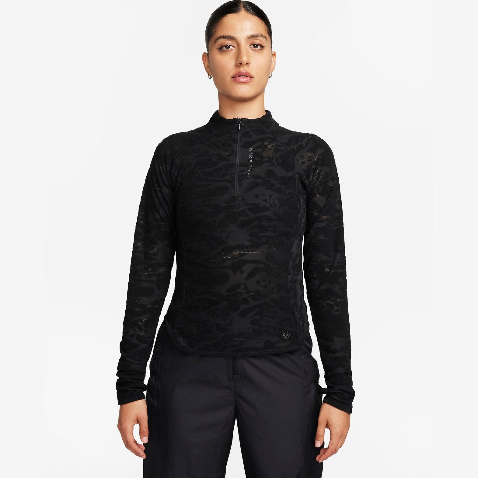 NIKE Dri-FIT 1/4-Zip Mid Layer Trail Top Womens APPAREL - Womens Jackets BLACK