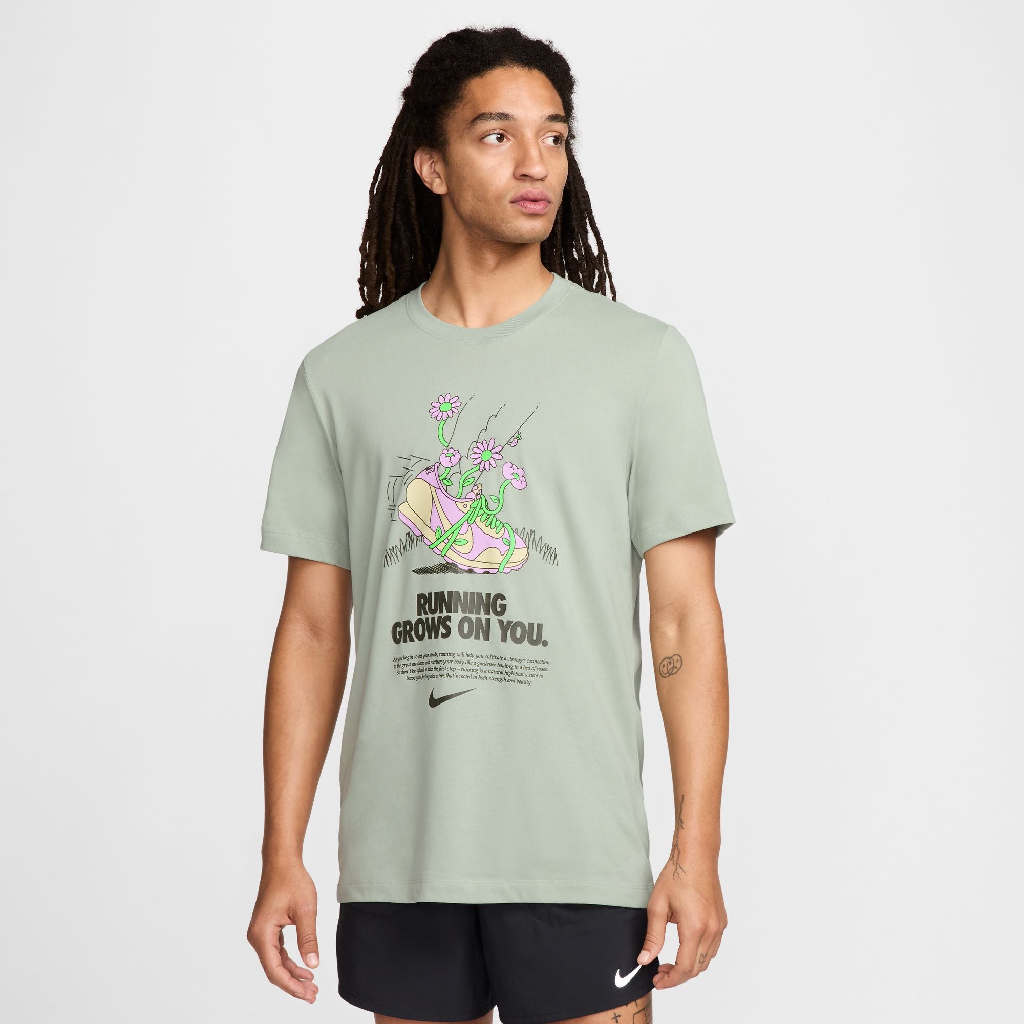 Nike Dri-FIT 'Running Grows On You' Tee Mens APPAREL - Mens T-Shirts JADE HORIZON