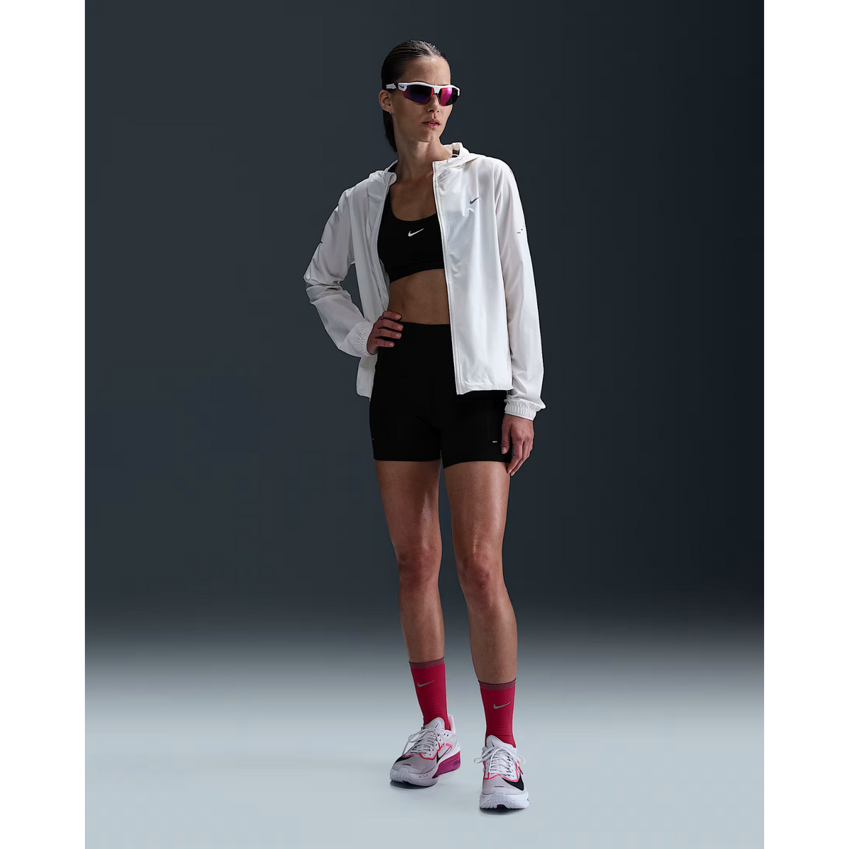 NIKE Dri-Fit Swift Hi-Rise 4" Tights Womens APPAREL - Womens Tights BLACK/BLACK