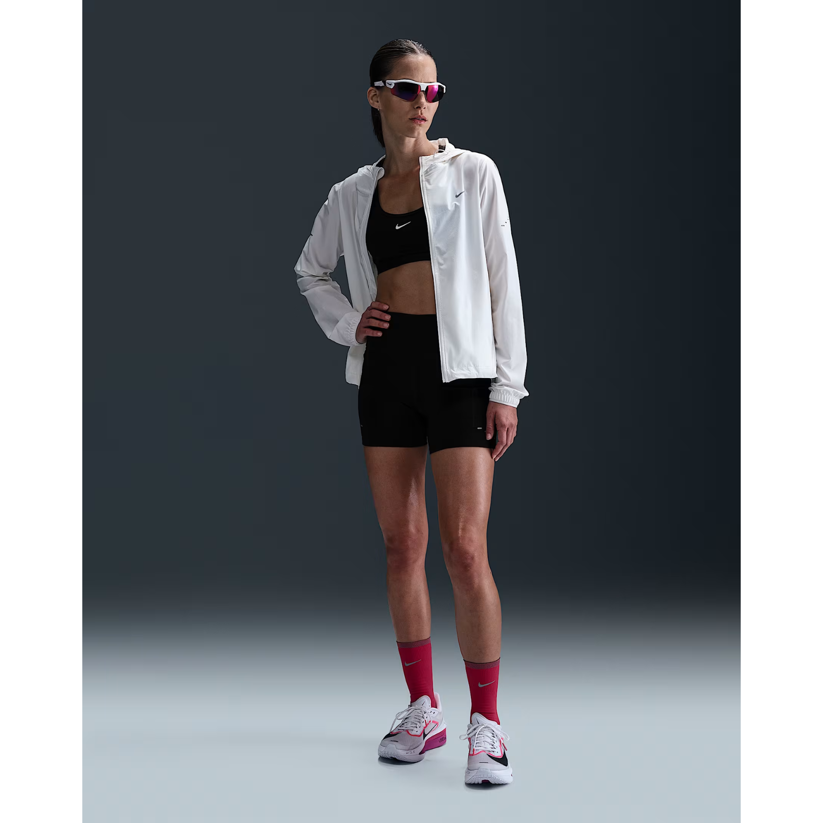 NIKE Dri-Fit Swift Hi-Rise 4" Tights Womens APPAREL - Womens Tights BLACK/BLACK