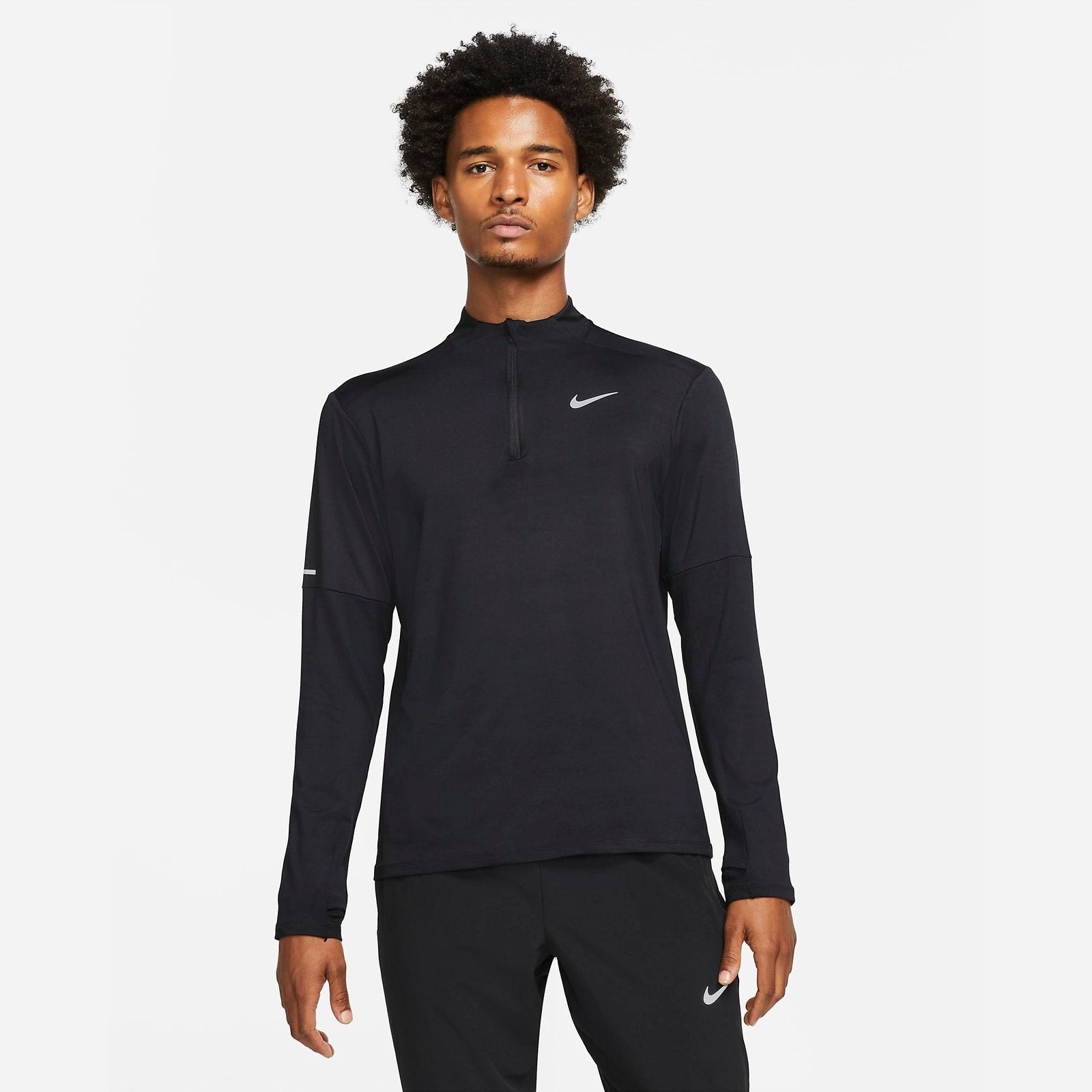 NIKE Element Mens APPAREL - Mens Long Sleeve Tops BLACK/SILVER REFLECTIVE